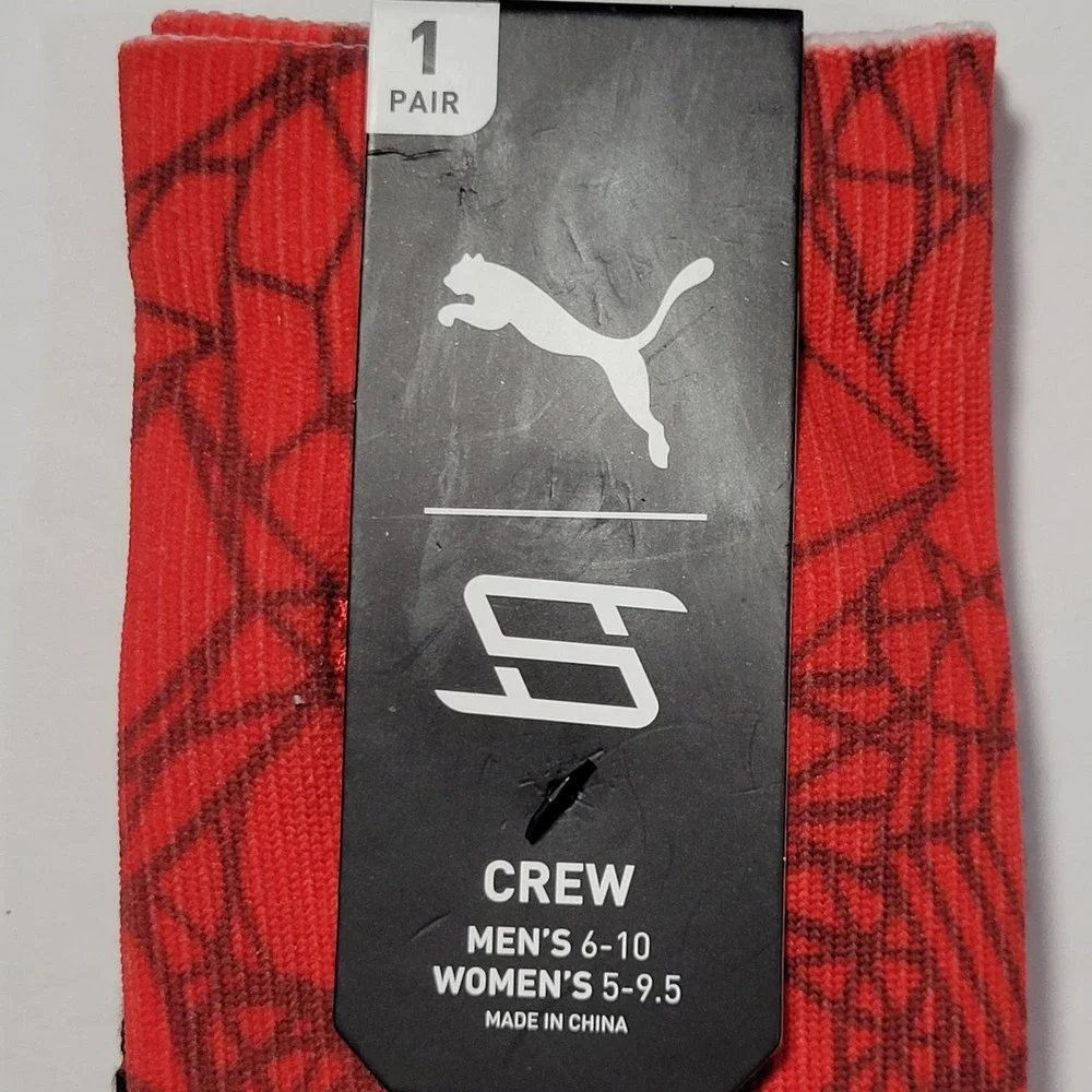 Puma Breanna Stewart Crew Socks Unisex Women 5-9.5 Men 6-10 Cushioned Geometric